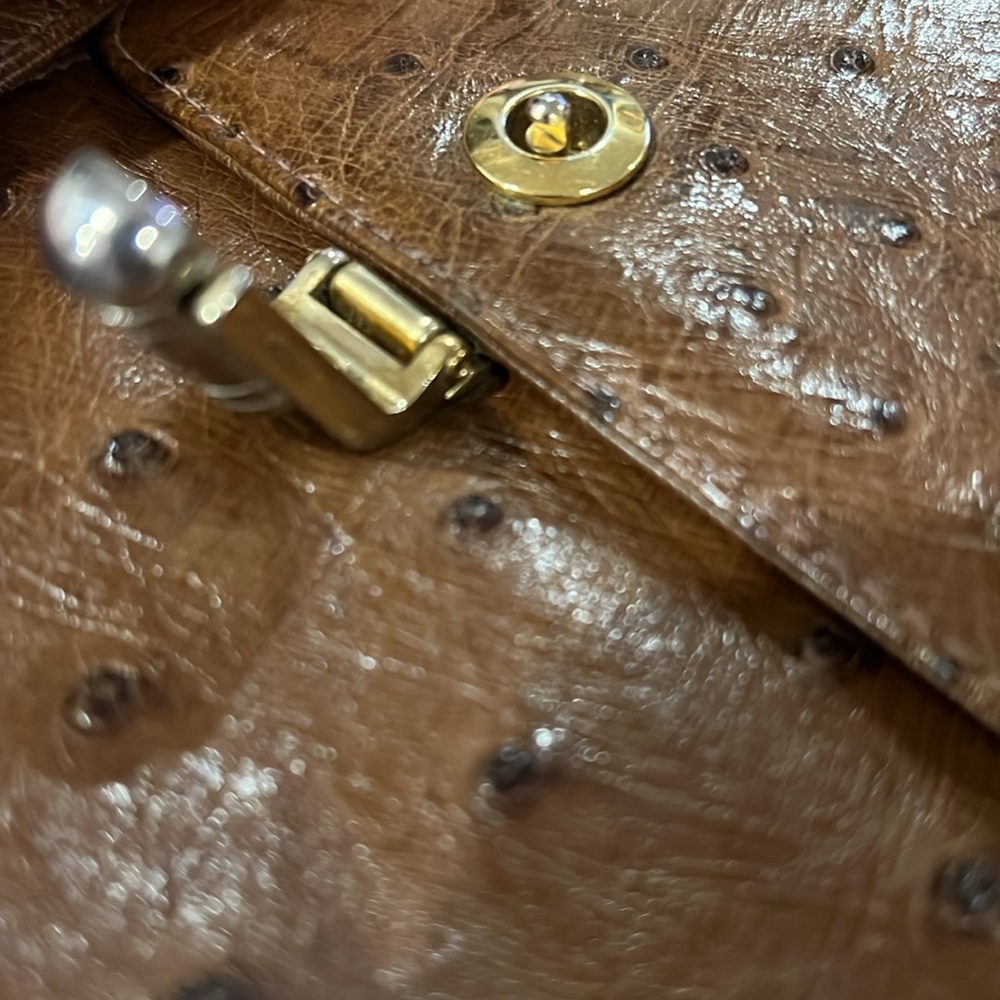 Mauri Vintage Brown Ostrich Leather Purse - Picture 5 of 8